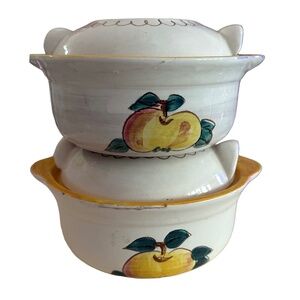 STANGL POTTERY Vintage 2-Piece Individual Casserole (set of 2) w/ Lid